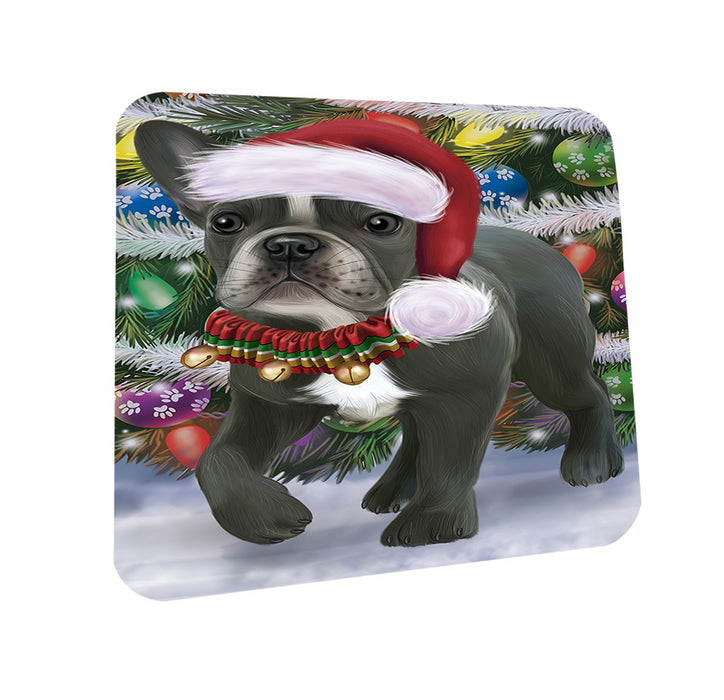 Trotting in the Snow French Bulldog Coasters Set of 4 CST55400
