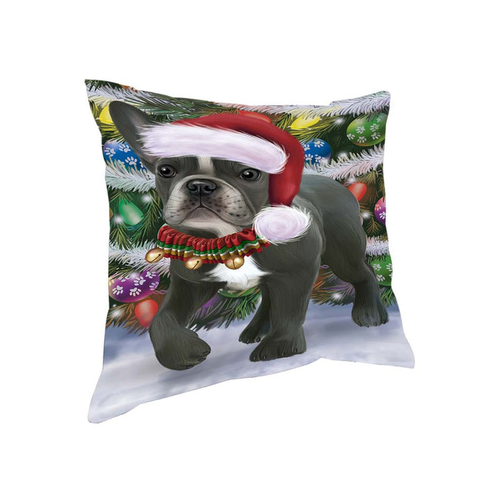 Trotting in the Snow French Bulldog Pillow PIL70696