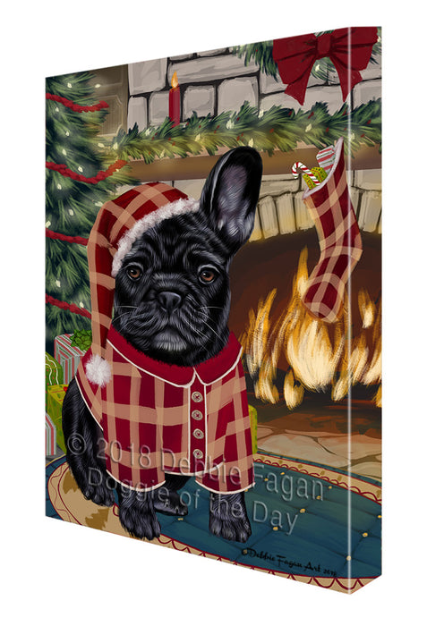 The Stocking was Hung French Bulldog Canvas Print Wall Art Décor CVS117683