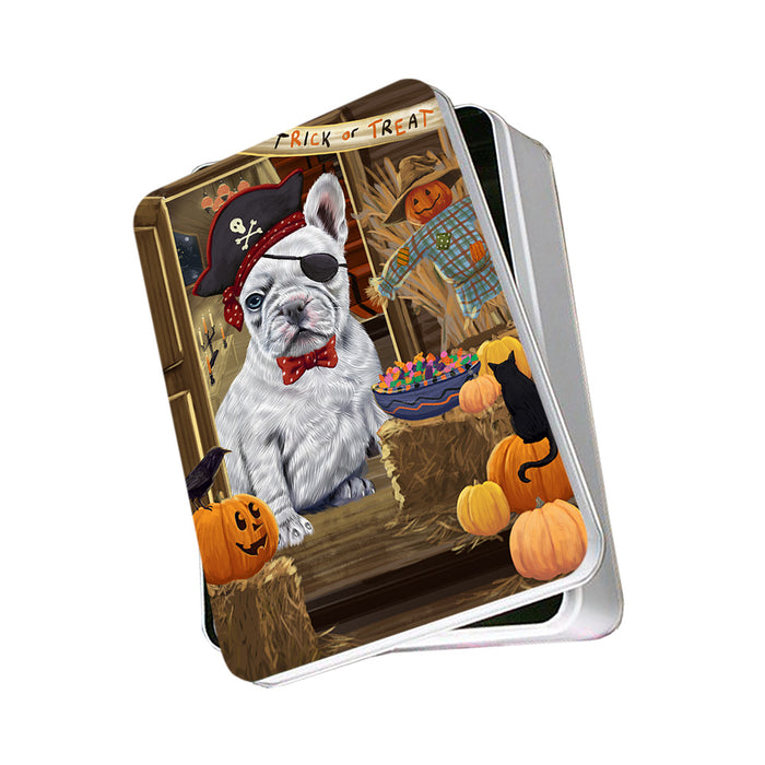 Enter at Own Risk Trick or Treat Halloween French Bulldog Photo Storage Tin PITN53121