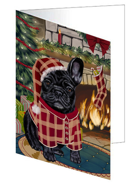 The Stocking was Hung Bernedoodle Dog Handmade Artwork Assorted Pets Greeting Cards and Note Cards with Envelopes for All Occasions and Holiday Seasons GCD70130