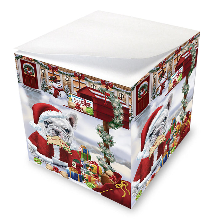 French Bulldog Dear Santa Letter Christmas Holiday Mailbox Note Cube NOC55545