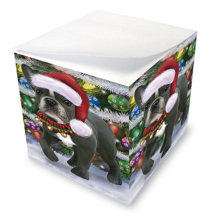 Trotting in the Snow French Bulldog Note Cube NOC53788
