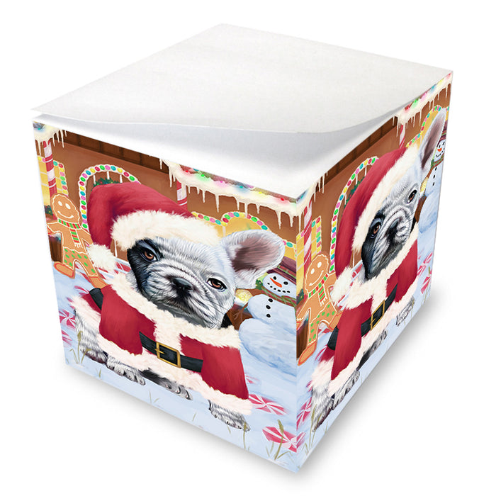 Christmas Gingerbread House Candyfest French Bulldog Note Cube NOC54404