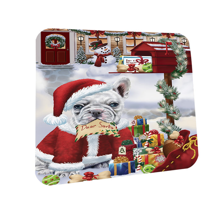 French Bulldog Dear Santa Letter Christmas Holiday Mailbox Coasters Set of 4 CST53857