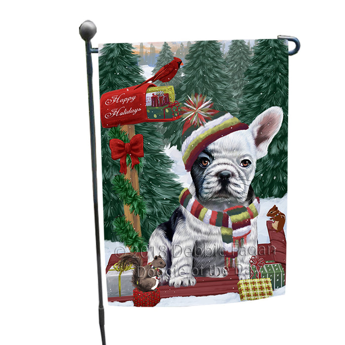 Merry Christmas Woodland Sled French Bulldog Garden Flag GFLG55222