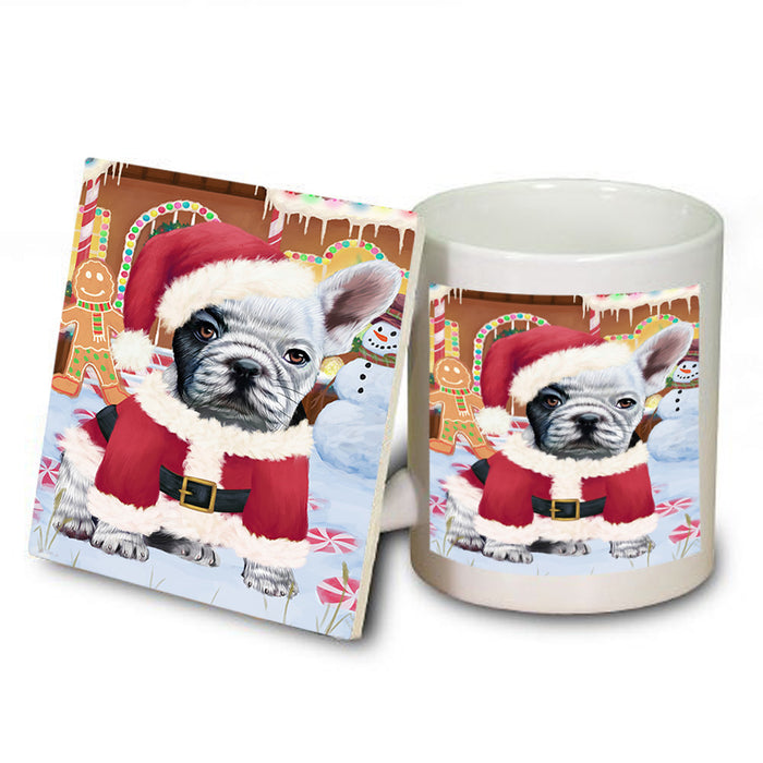 Christmas Gingerbread House Candyfest French Bulldog Mug and Coaster Set MUC56324