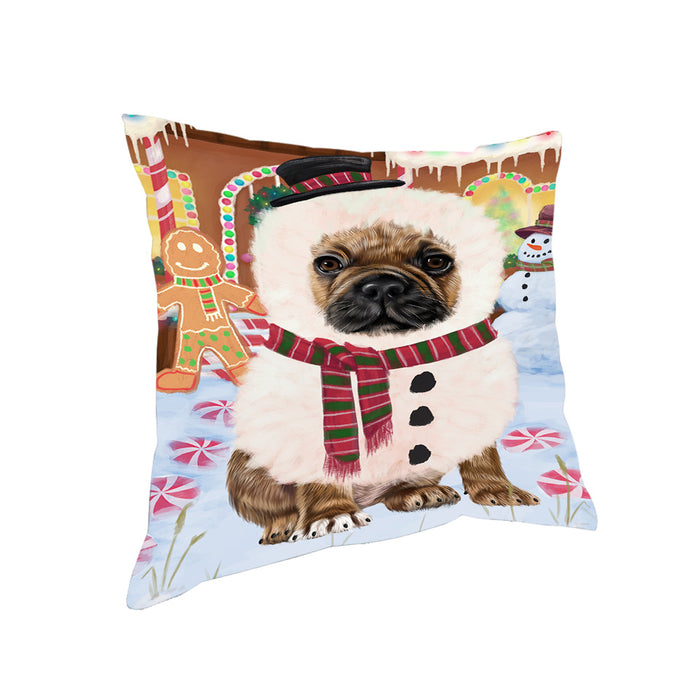 Christmas Gingerbread House Candyfest French Bulldog Pillow PIL79624