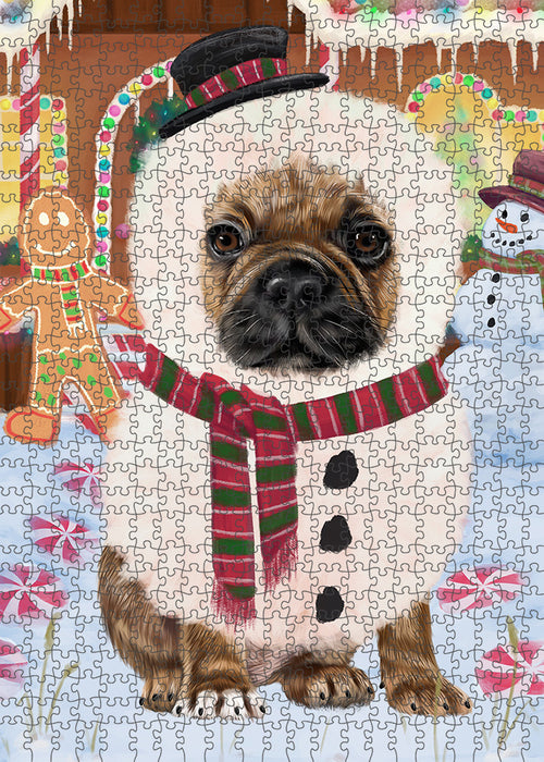 Christmas Gingerbread House Candyfest French Bulldog Puzzle with Photo Tin PUZL93532