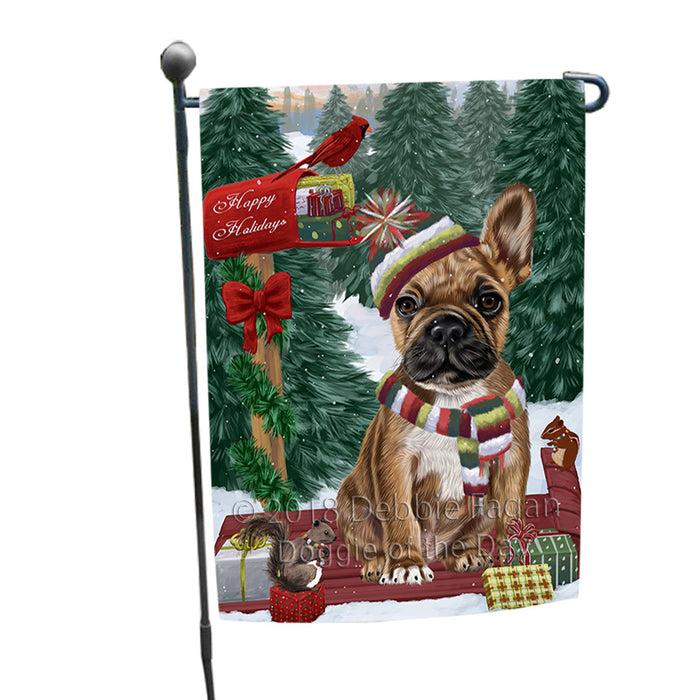 Merry Christmas Woodland Sled French Bulldog Garden Flag GFLG55223