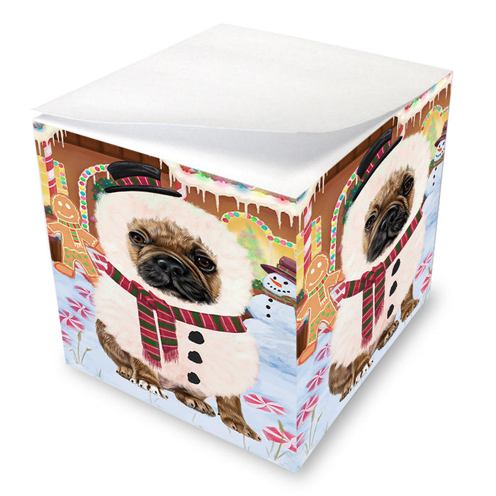 Christmas Gingerbread House Candyfest French Bulldog Note Cube NOC54405