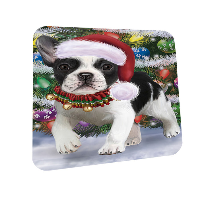 Trotting in the Snow French Bulldog Coasters Set of 4 CST55401