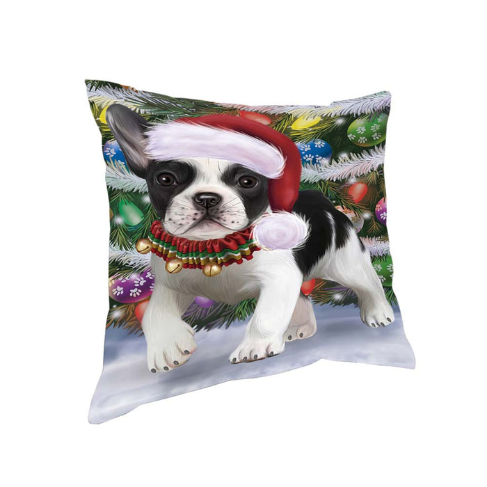 Trotting in the Snow French Bulldog Pillow PIL70700