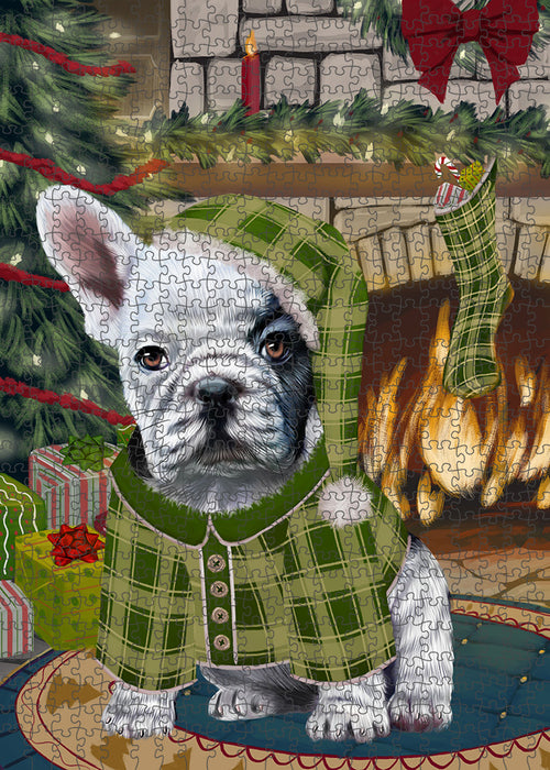 The Stocking was Hung French Bulldog Puzzle with Photo Tin PUZL89432