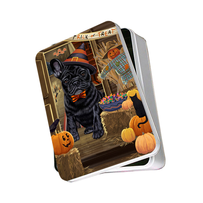 Enter at Own Risk Trick or Treat Halloween French Bulldog Photo Storage Tin PITN53123