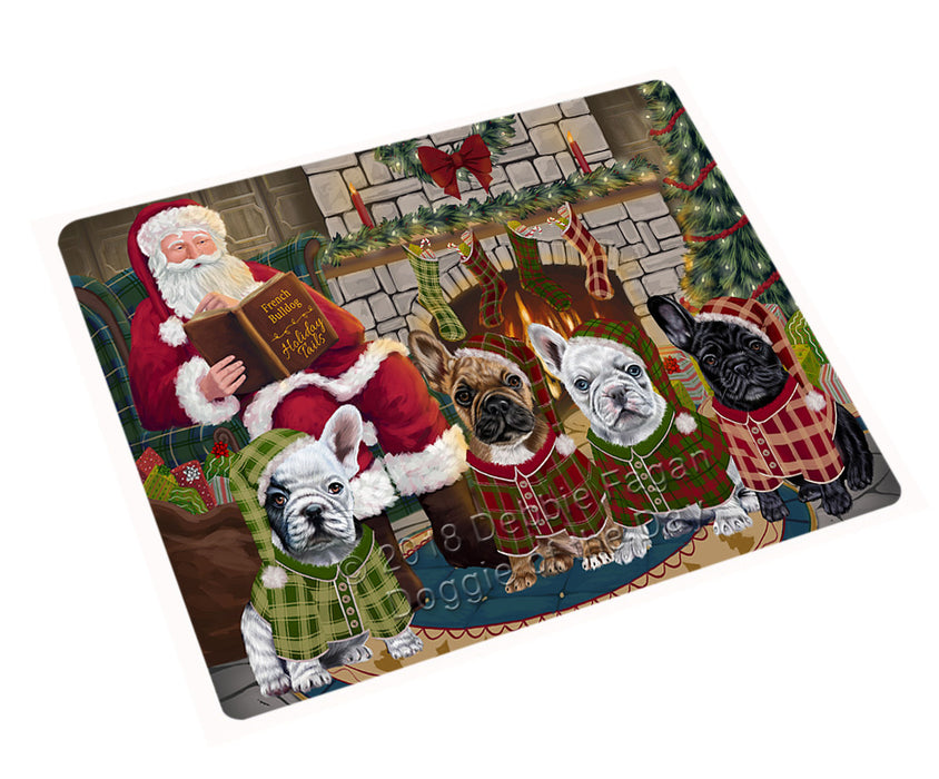 Christmas Cozy Holiday Tails French Bulldogs Large Refrigerator / Dishwasher Magnet RMAG93012