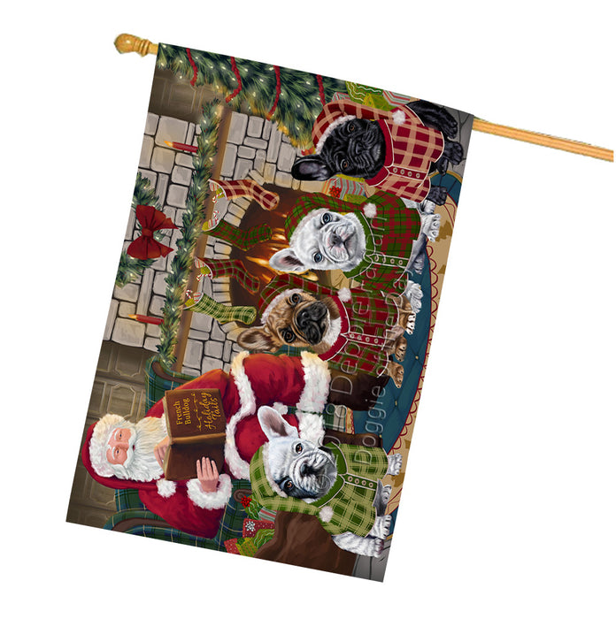 Christmas Cozy Holiday Tails French Bulldogs House Flag FLG55553