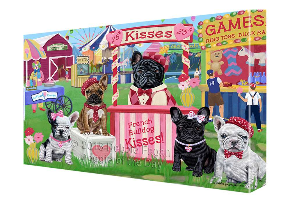 Carnival Kissing Booth French Bulldogs Canvas Print Wall Art Décor CVS124721