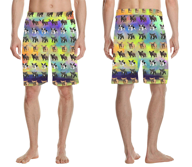 Paradise Wave French Bulldogs All Over Print Men's Casual Shorts