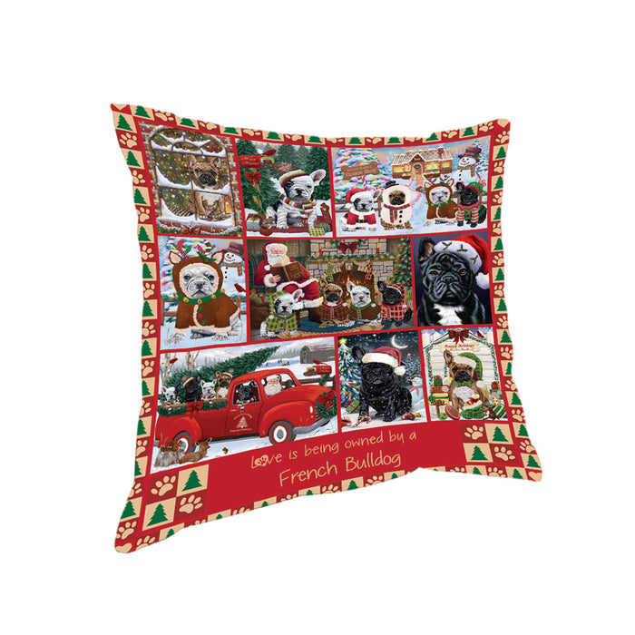 Love is Being Owned Christmas French Bulldogs Pillow PIL85756