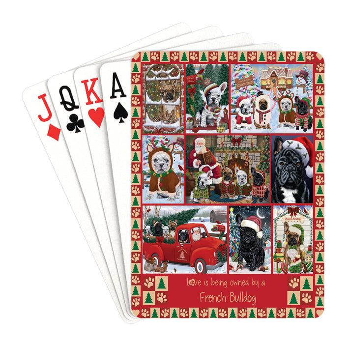 Love is Being Owned Christmas French Bulldogs Playing Card Decks