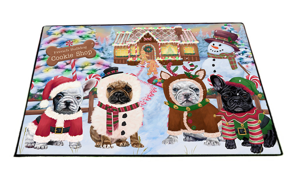 Holiday Gingerbread Cookie Shop French Bulldogs Floormat FLMS53244