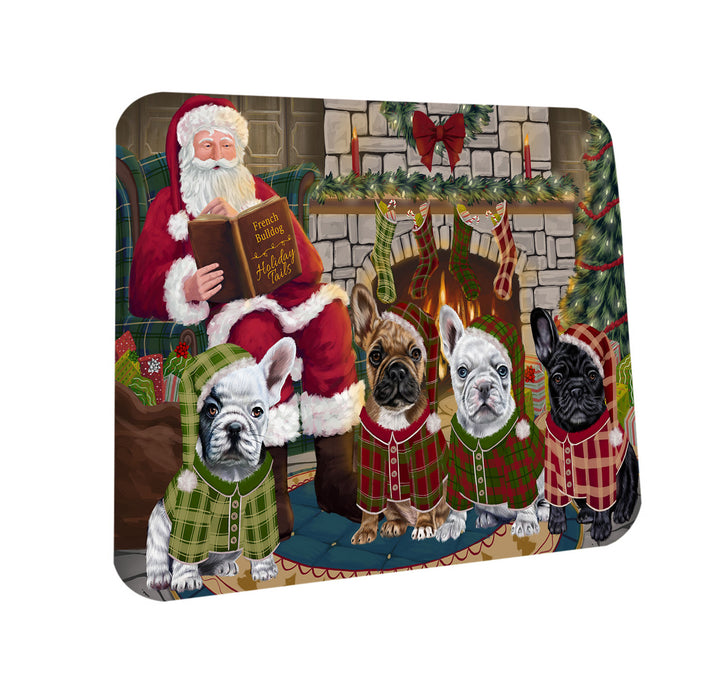 Christmas Cozy Holiday Tails French Bulldogs Coasters Set of 4 CST55082