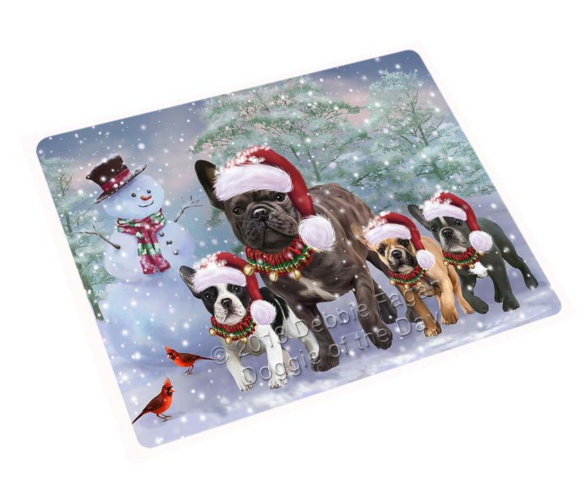 Christmas Running Family French Bulldogs Magnet MAG71544 (Small 5.5" x 4.25")