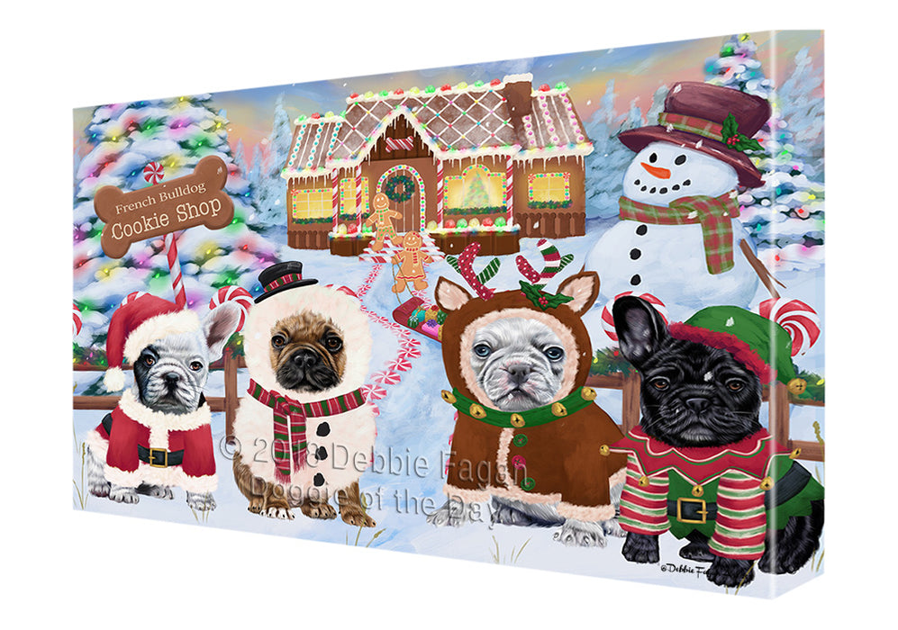 Holiday Gingerbread Cookie Shop French Bulldogs Canvas Print Wall Art Décor CVS129815