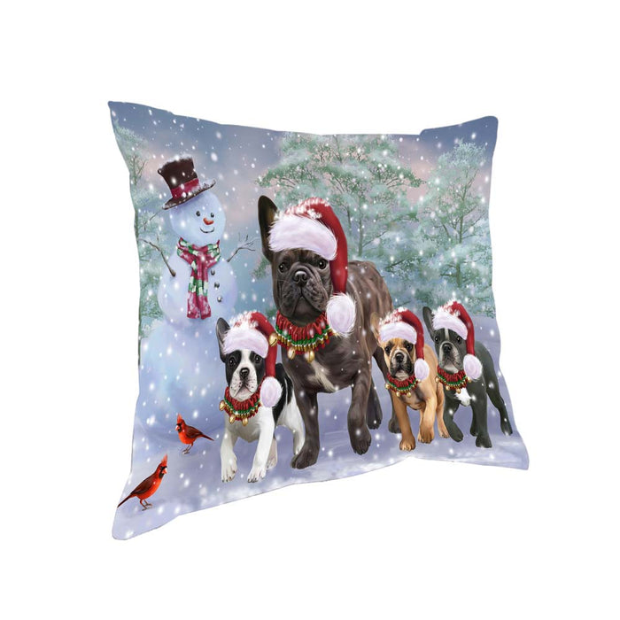 Christmas Running Family French Bulldogs Pillow PIL70804