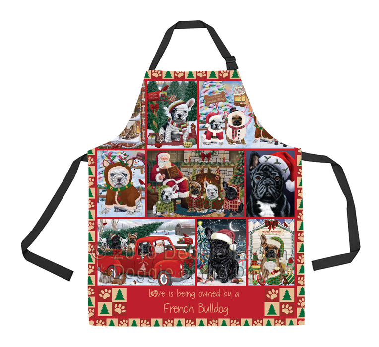 Love is Being Owned Christmas French Bulldogs Apron