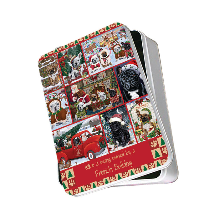 Love is Being Owned Christmas French Bulldogs Photo Storage Tin PITN57167