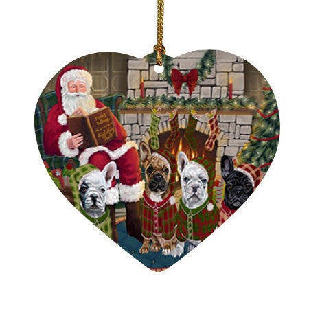 Christmas Cozy Holiday Tails French Bulldogs Heart Christmas Ornament HPOR55480