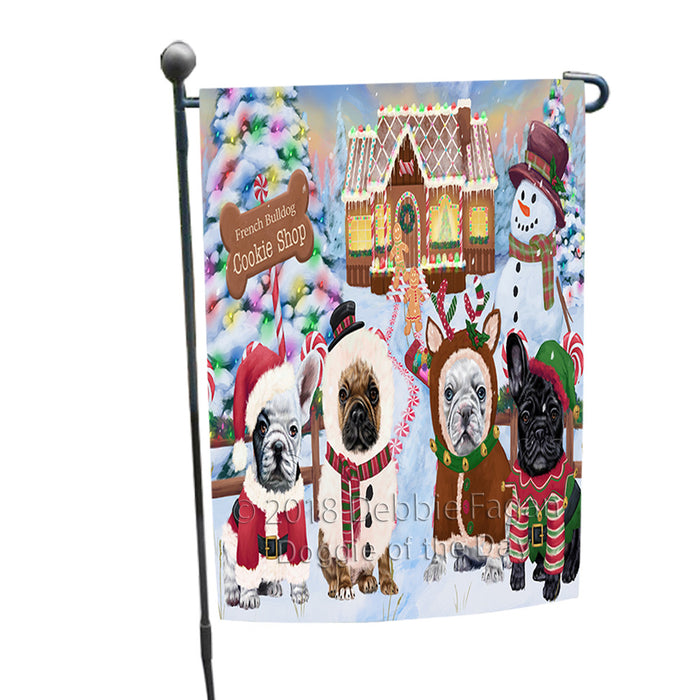 Holiday Gingerbread Cookie Shop French Bulldogs Garden Flag GFLG56947