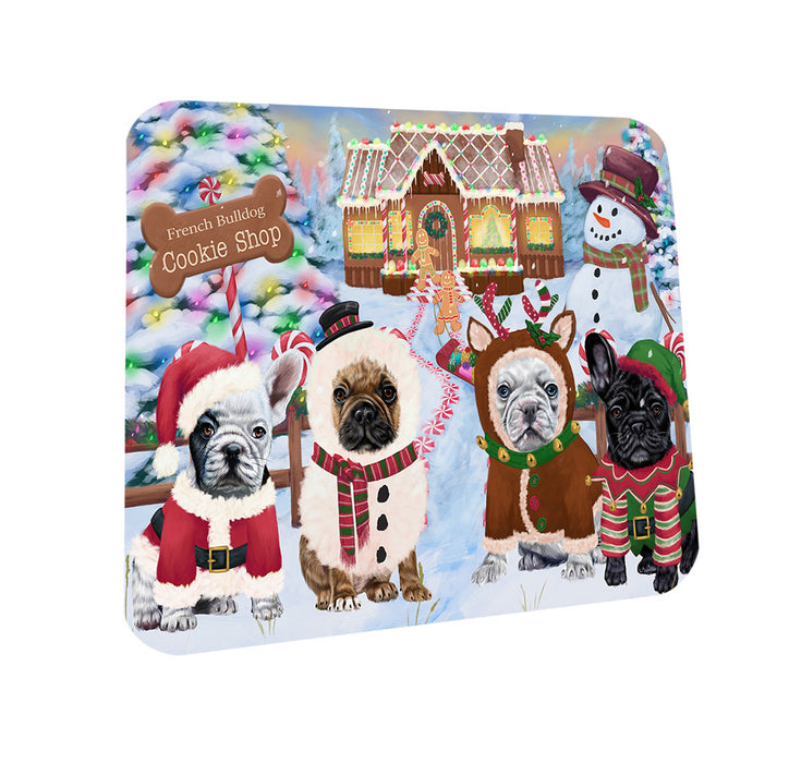 Holiday Gingerbread Cookie Shop French Bulldogs Coasters Set of 4 CST56357