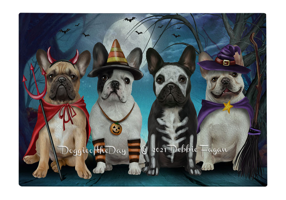 Happy Halloween Trick or Treat French Bulldogs Cutting Board - Easy Grip Non-Slip Dishwasher Safe Chopping Board Vegetables C79720