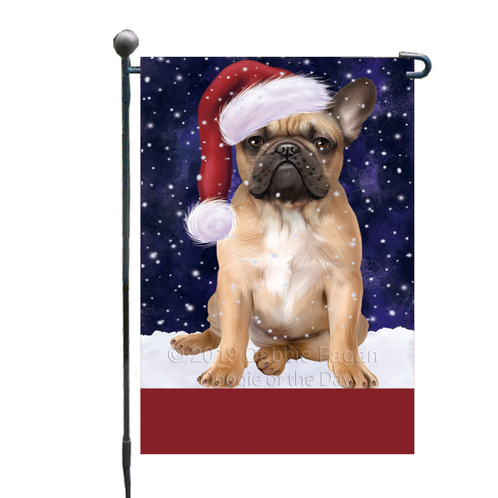 Personalized Let It Snow Happy Holidays French Bulldog Custom Garden Flags GFLG-DOTD-A62350