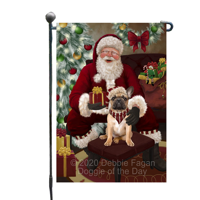 Santa's Christmas Surprise French Bulldog Garden Flag GFLG66737