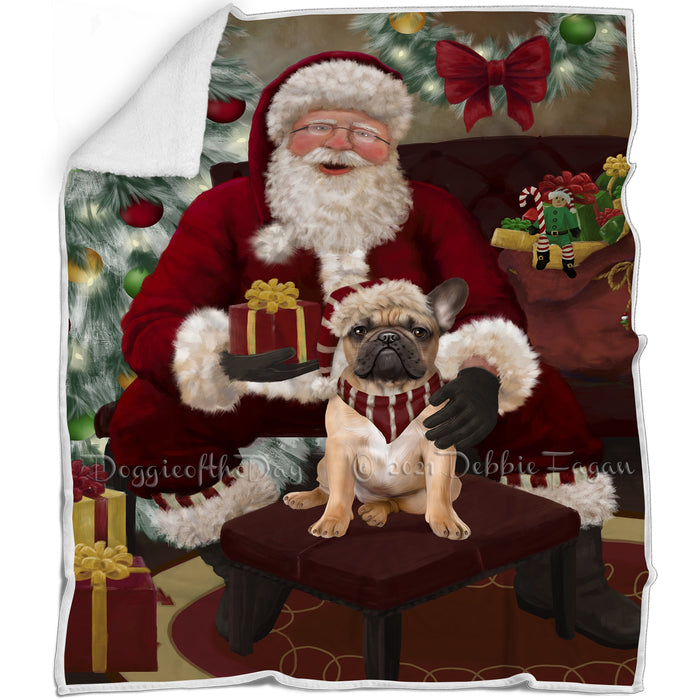 Santa's Christmas Surprise French Bulldog Blanket BLNKT142193