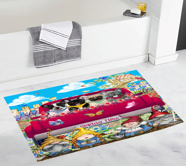 French Bulldog Personalized Bath Mat, Explore a Variety of Custom Designs, Anti-Slip Bathroom Rug Mats, Pet and Dog Lovers Gift