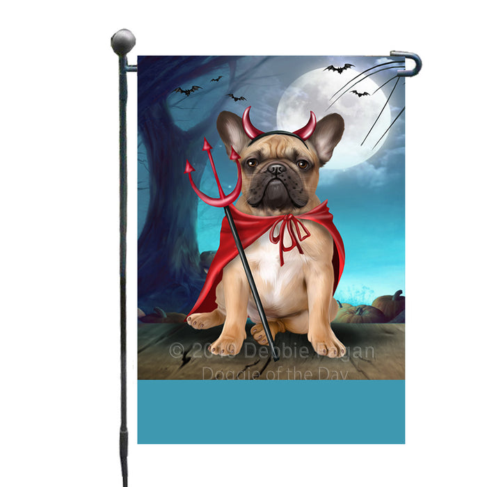 Personalized Happy Halloween Trick or Treat French Bulldog Devil Custom Garden Flag GFLG64460