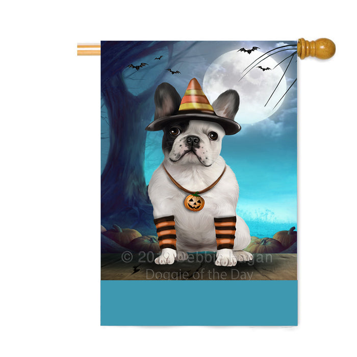 Personalized Happy Halloween Trick or Treat French Bulldog Candy Corn Custom House Flag FLG64096