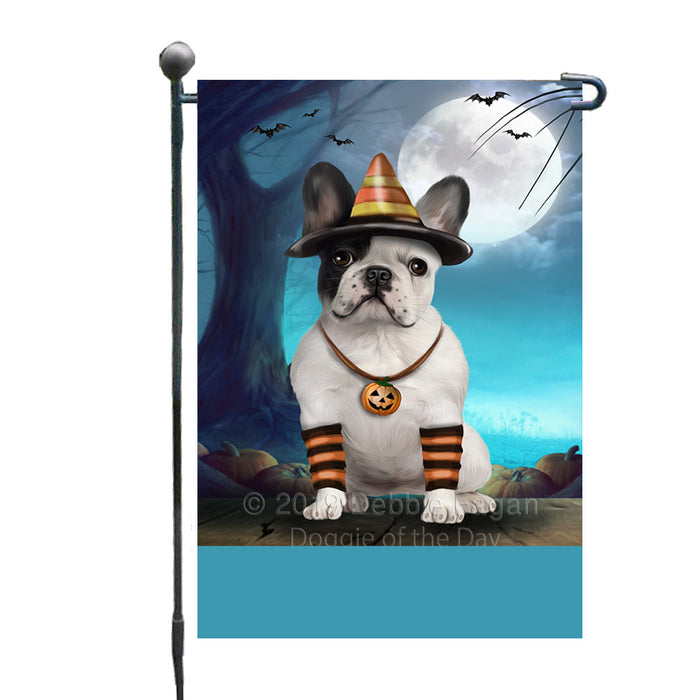 Personalized Happy Halloween Trick or Treat French Bulldog Candy Corn Custom Garden Flag GFLG64405