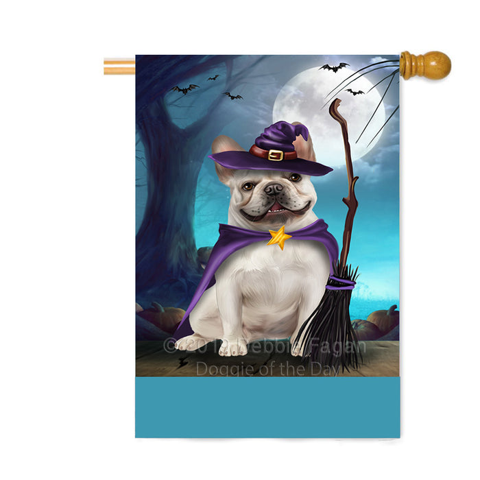 Personalized Happy Halloween Trick or Treat French Bulldog Witch Custom House Flag FLG64261