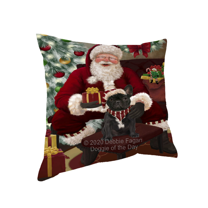 Santa's Christmas Surprise French Bulldog Pillow PIL87176