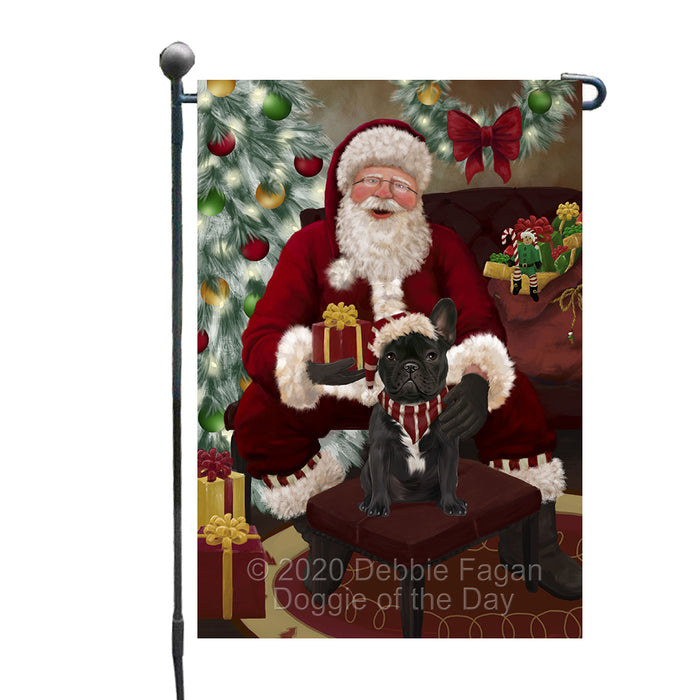 Santa's Christmas Surprise French Bulldog Garden Flag GFLG66739
