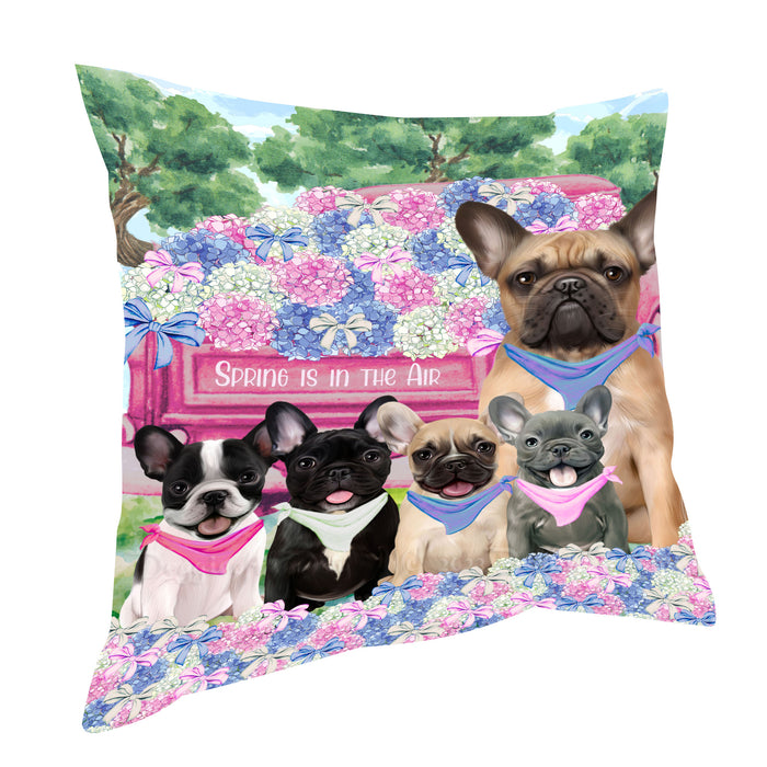 French Bulldog Throw Pillow: Explore a Variety of Designs, Custom, Cushion Pillows for Sofa Couch Bed, Personalized, Dog Lover's Gifts