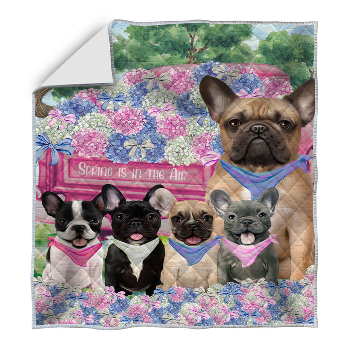 French Bulldog Bedspread Quilt, Bedding Coverlet Quilted, Explore a Variety of Designs, Personalized, Custom, Dog Gift for Pet Lovers