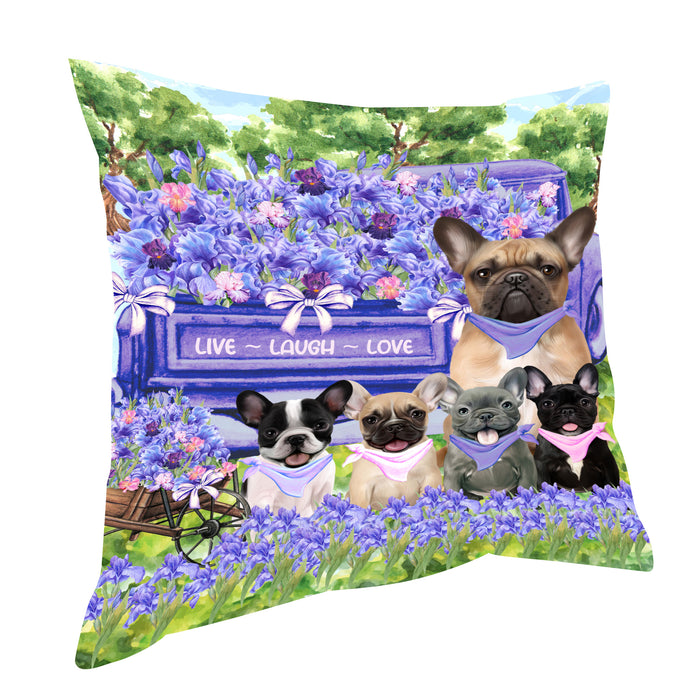 French Bulldog Throw Pillow, Explore a Variety of Custom Designs, Personalized, Cushion for Sofa Couch Bed Pillows, Pet Gift for Dog Lovers