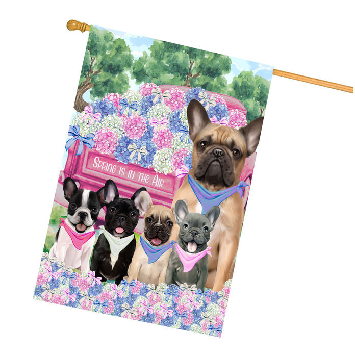 French Bulldogs House Flag: Explore a Variety of Personalized Designs, Double-Sided, Weather Resistant, Custom, Home Outside Yard Decor for Dog and Pet Lovers